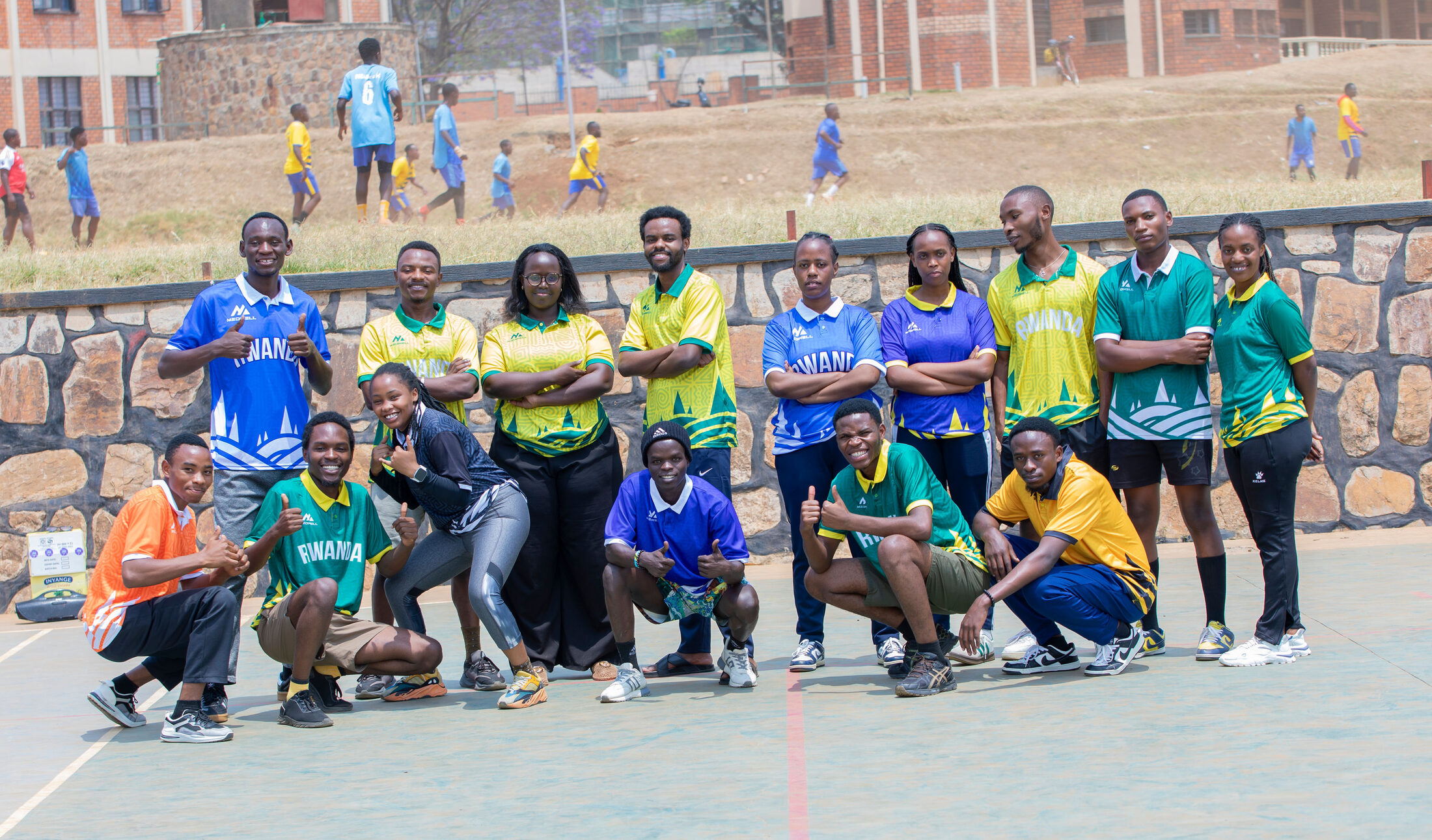Participants together after stretching and light group exercise.